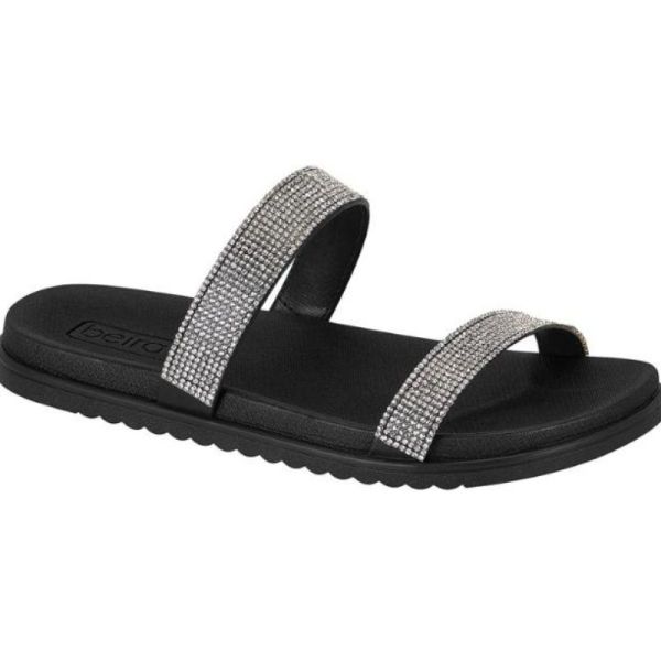 Papete Feminina Tiras Simples Com Strass Beira Rio