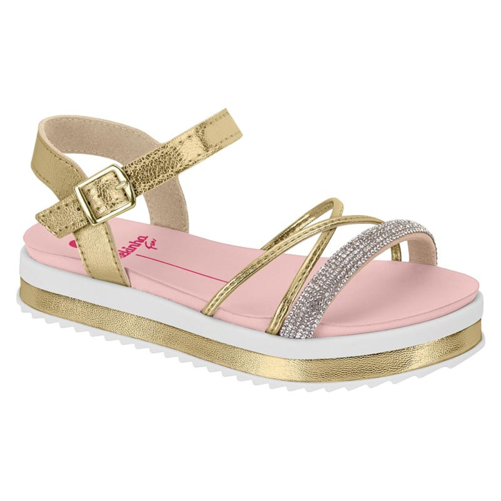 Sandalia Plataforma Tira Com Brilho Molekinha