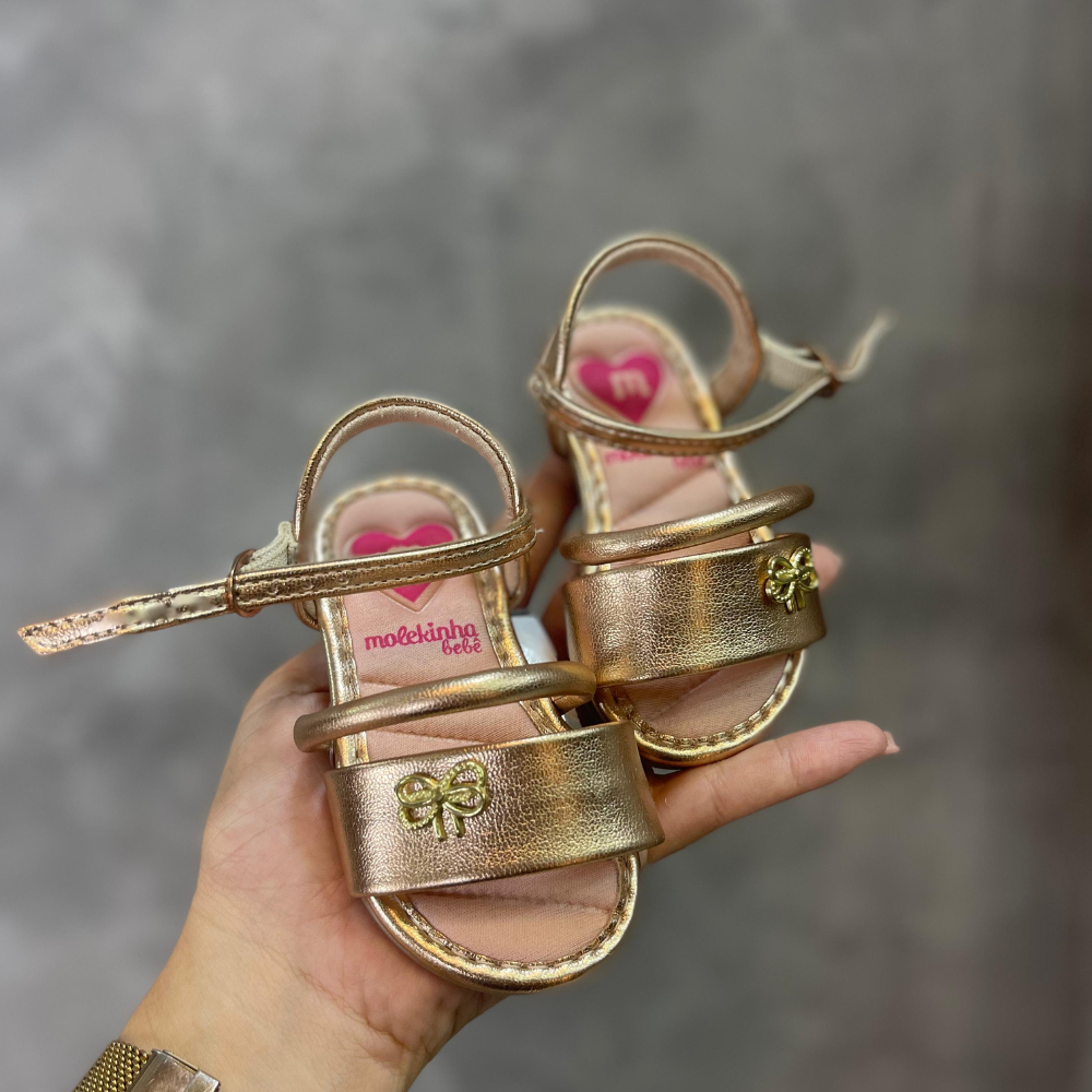Sandália Infantil Bebê Metalizada Molekinha