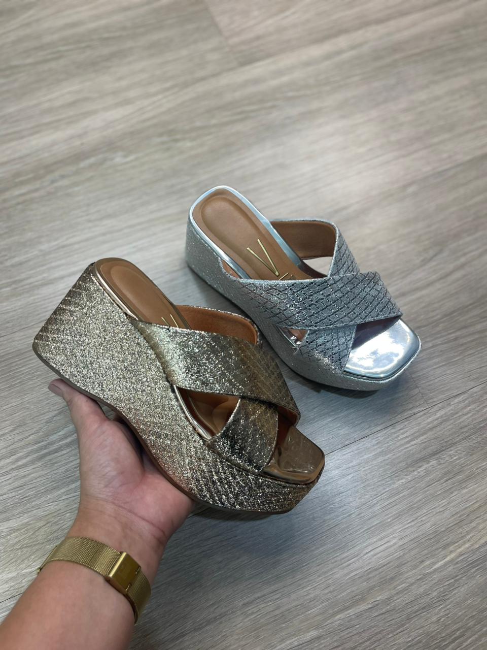 Tamanco Feminino Metalizado Vizzano