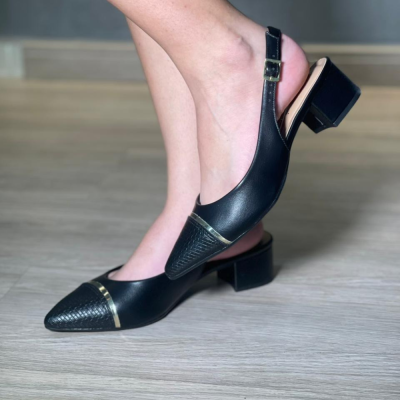 Slingback Feminino Detalhe Metalizado Beira Rio